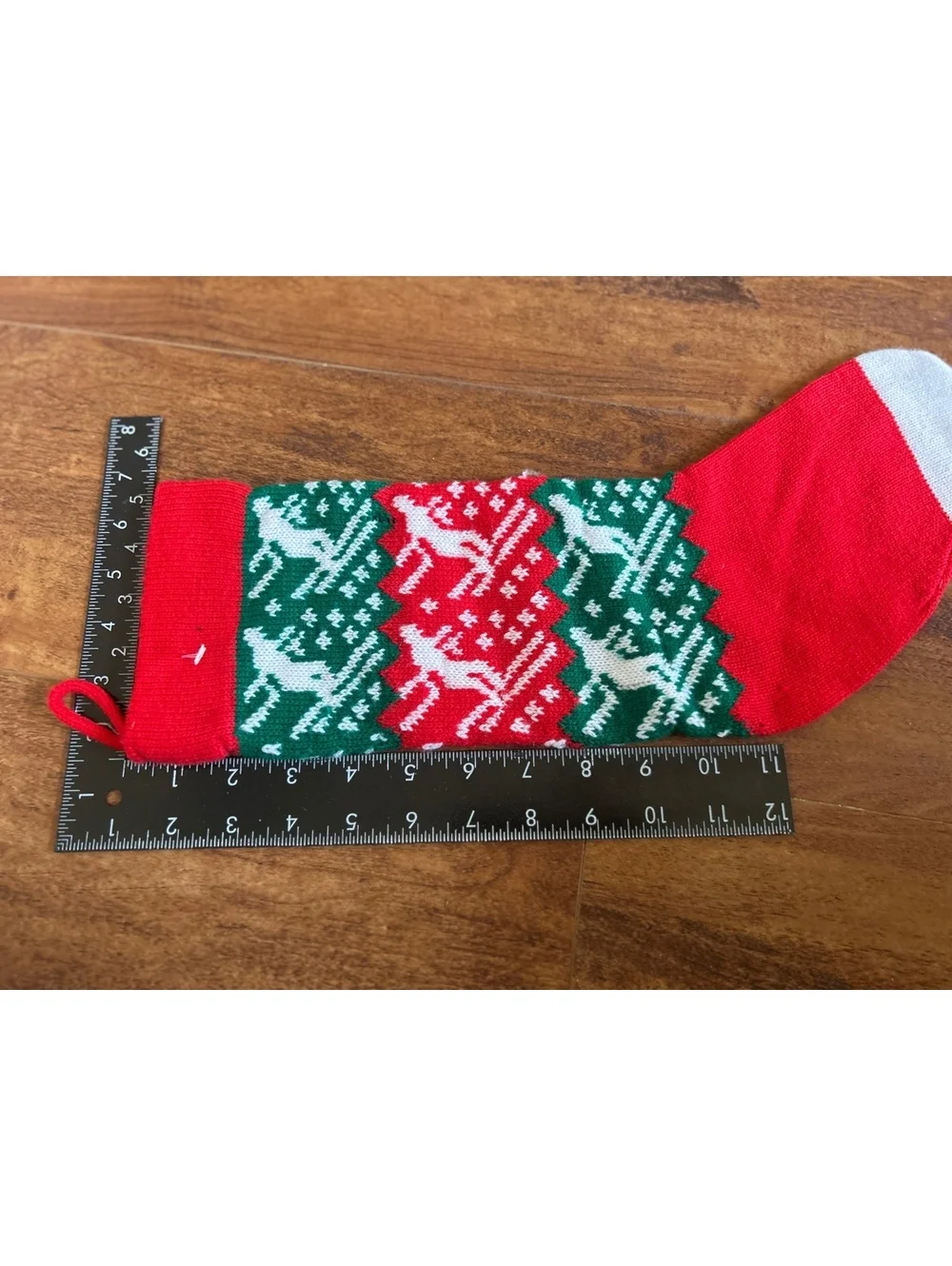 Set of 3 Christmas Holiday Decorative Stockings with Reindeer and Santa Designs